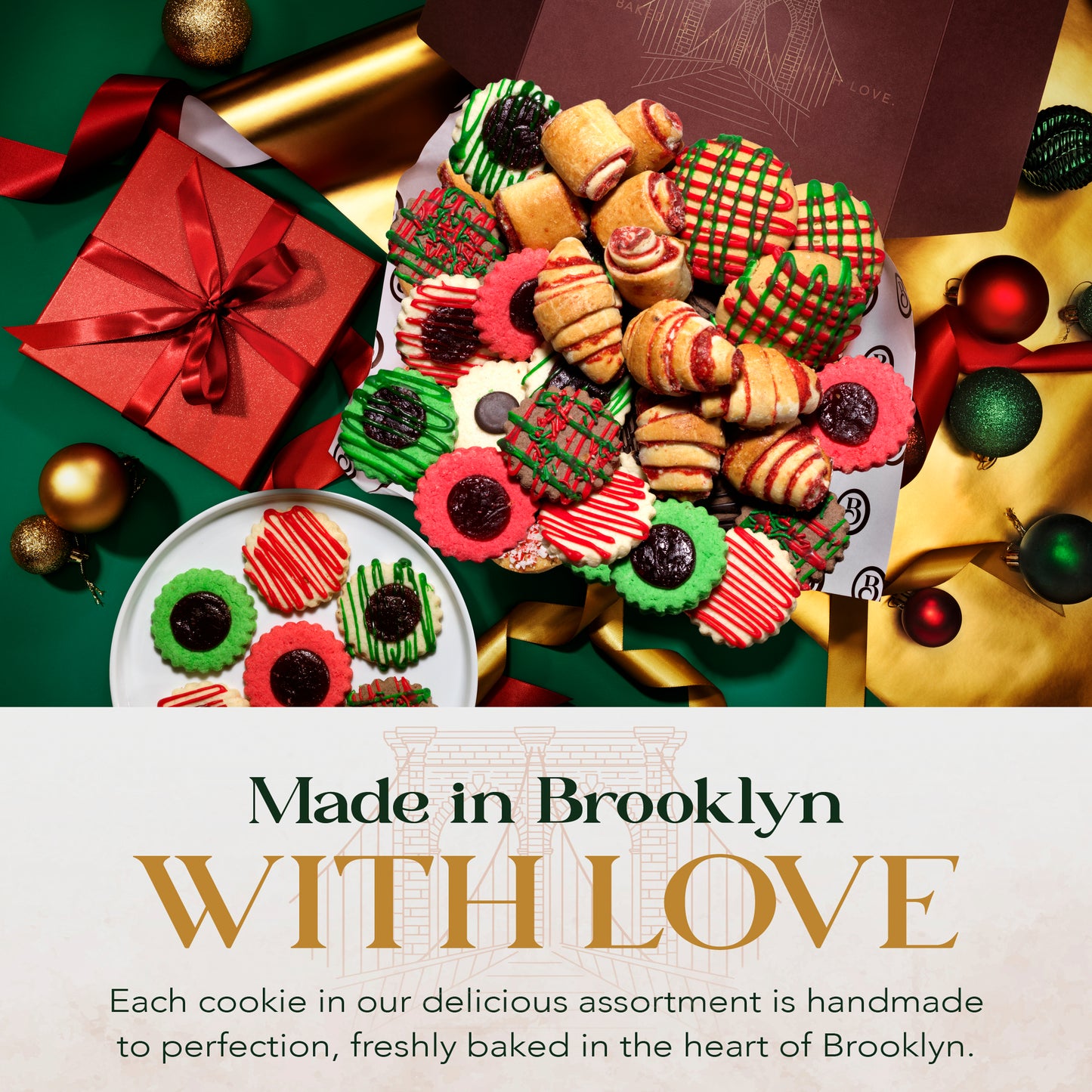 Christmas Gifts, Fruitcake Gourmet Christmas Cookies with 10FT Christmas Lights