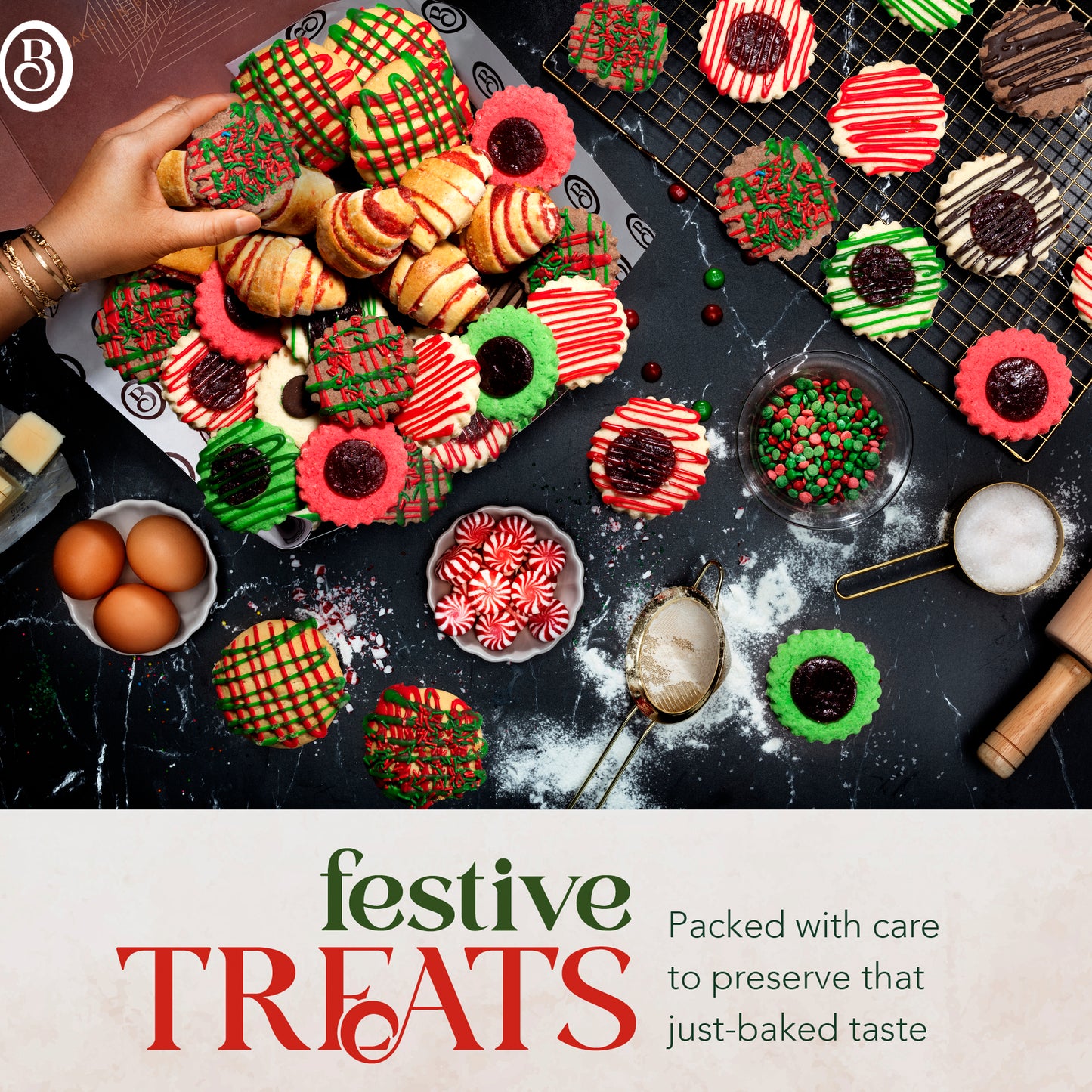 Christmas Gifts, Fruitcake Gourmet Christmas Cookies with 10FT Christmas Lights